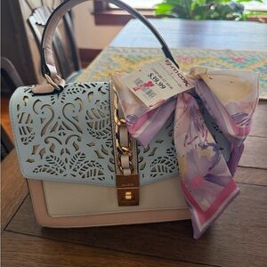 Aldo Blue and White Women's Handbag